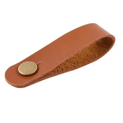Vintage Leather Guitar Strap Headstock Adapter with Latch - Single Piece (Brown)