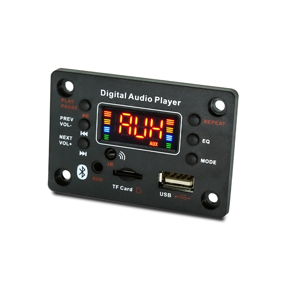 Bluetooth 5.0 WMA/WAV/APE/FLAC/MP3 Decoder Board 12V Wireless FM Radio MP3 Player Support TF Card USB AUX Audio Decording Board bluetooth mp3 receiver,bluetooth music player