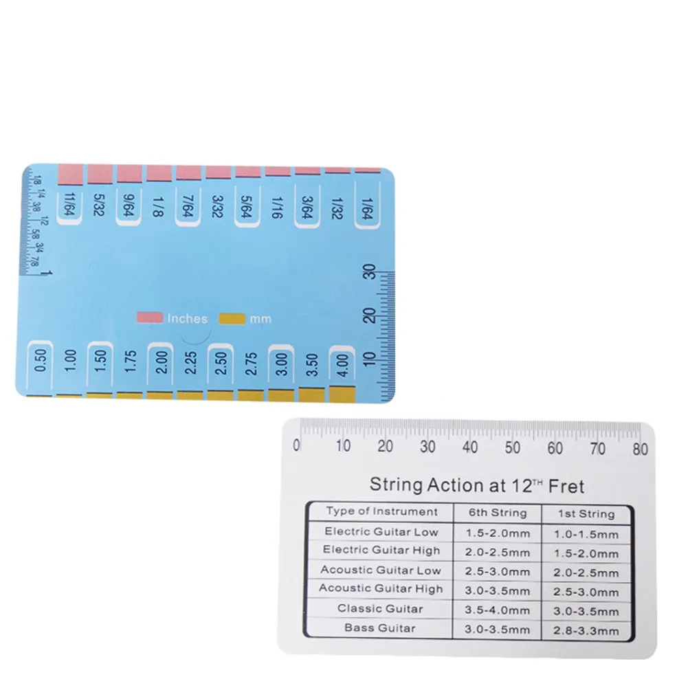

Electric Acoustic Guitar String Action Gauge Height Ruler Measuring Tools Parts Double-Sided Action Gauge Rulers Portable