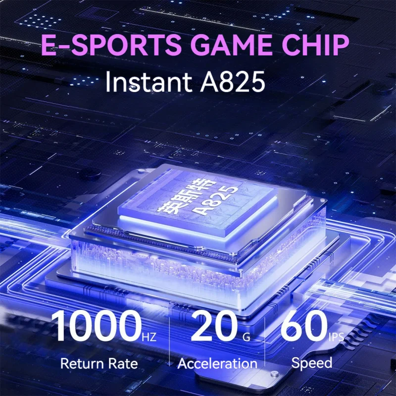 Wired Gaming 6 Levels DPI Adjustable Up To 12800DPI Instant A825 Chip RGB Macro Programming Ergonomic Design Universal_voghion.com