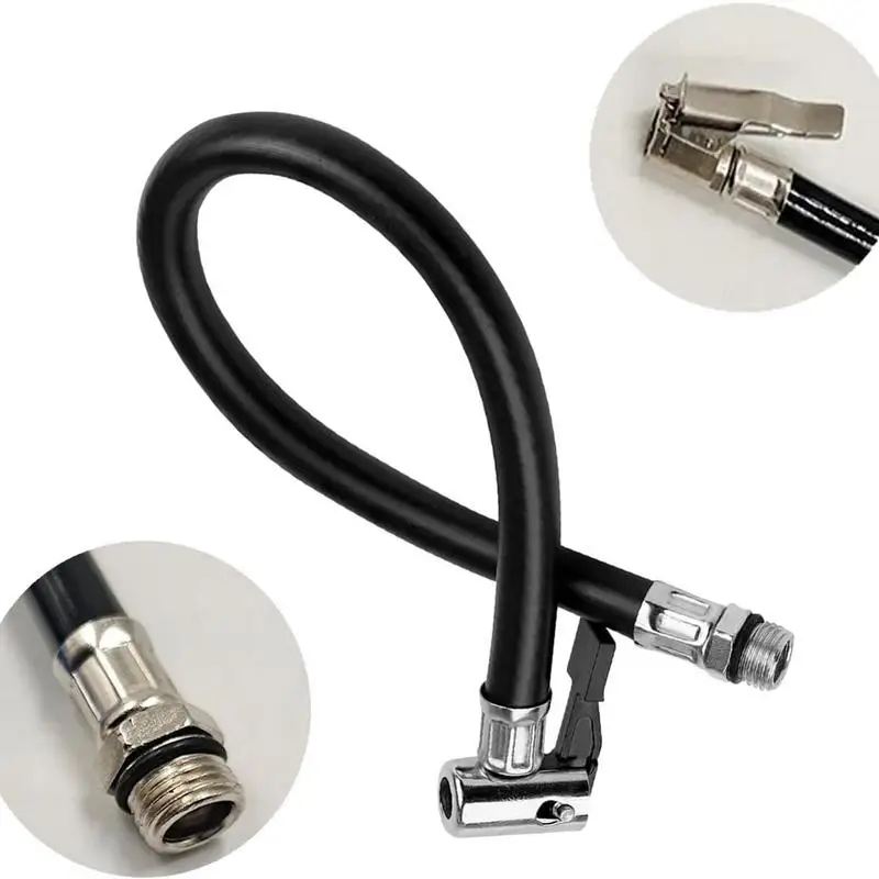 Car Tire Inflator Hose Inflatable Air Pump Extension 37cm Universal Air Pump Connection Hose Multipurpose Tire Inflation Adapter