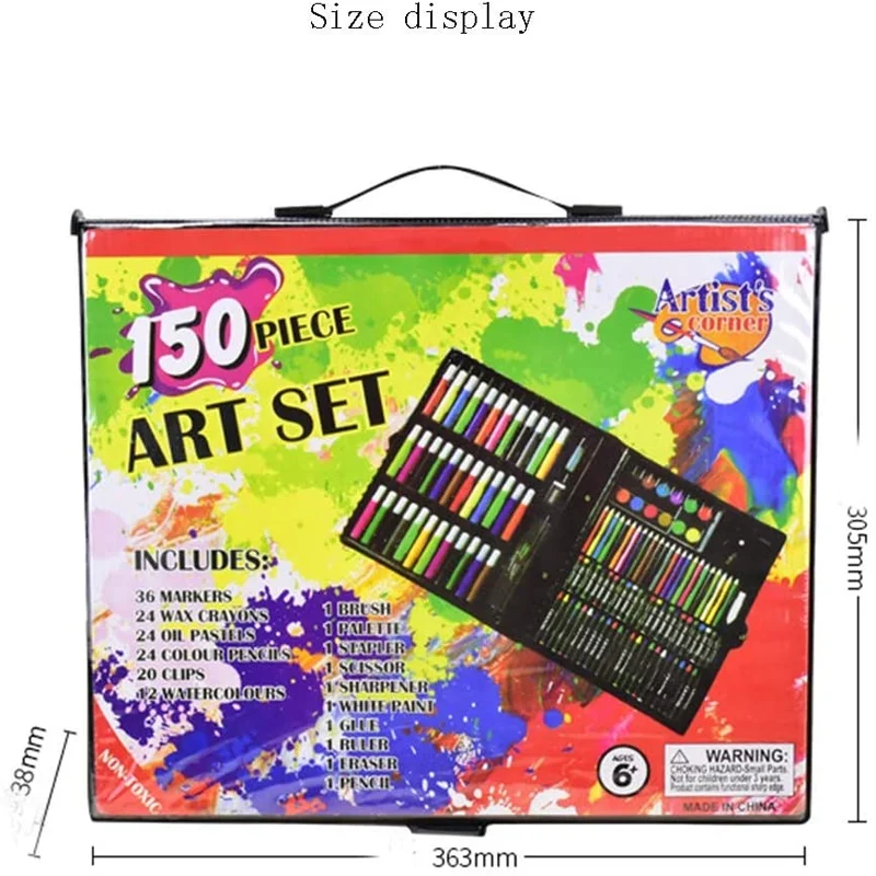 Watercolor Marker Pen Watercolor Paint Set Sketch Drawing Art Set 150-208 Pcs Art Set Watercolor Markers Crayons Water Pen Drawing Set Artist Painting Tools For Boys Girls Birthday Gifts