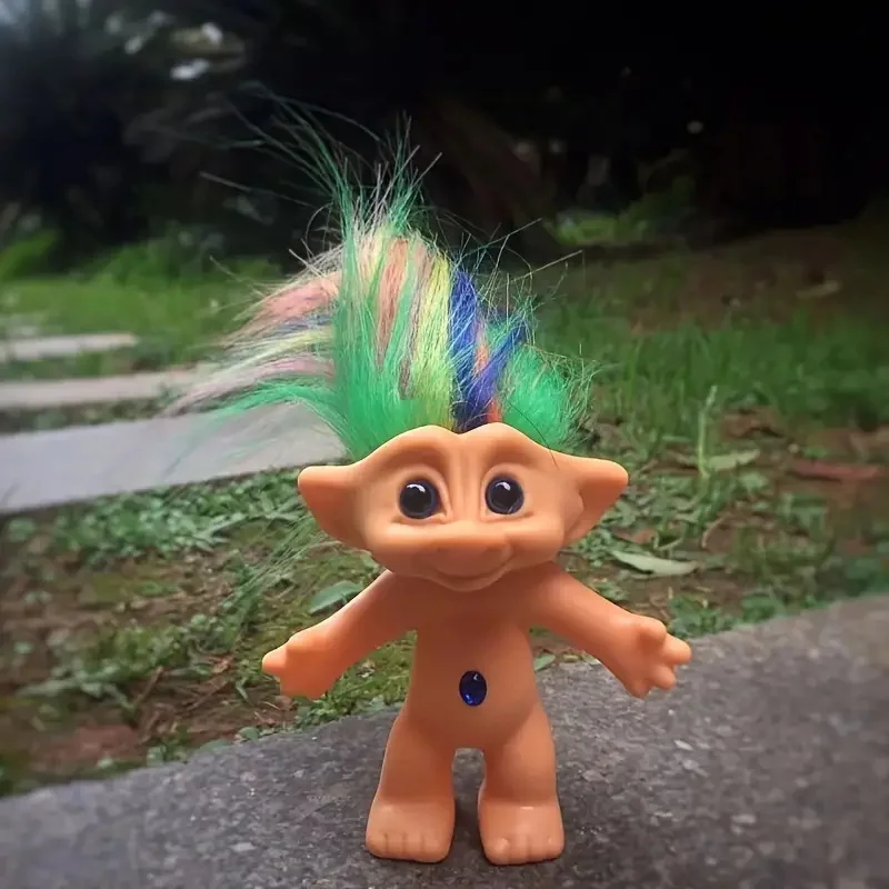 Anime Doll Toys Lucky Doll Vintage Troll Figure Dolls Colorful Hair Anime Action Family Members Models Kids Toys Children Gift