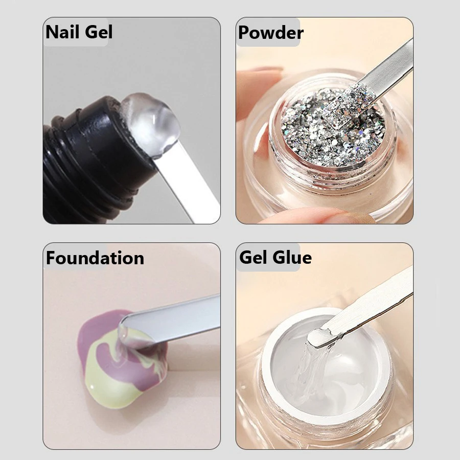 Edelstahl-Nagelgel-Mischstabspatel mit Holzgriff zum Mischen von Gel-Nagellack-Make-up-Grundierung – Detail 5