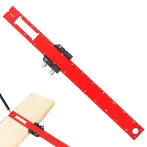 Woodworkers Edge Ruler Precision Ruler With Clear Scale And Stopper Metric Imperial Multifunctional Aluminum Alloy Woodworking