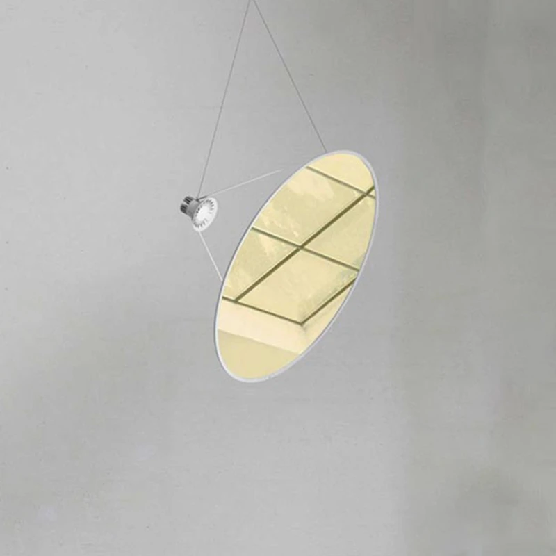 Post-modern simple creative new villa living room hollow lobby hotel sales department mirror acrylic hanging wire lamp