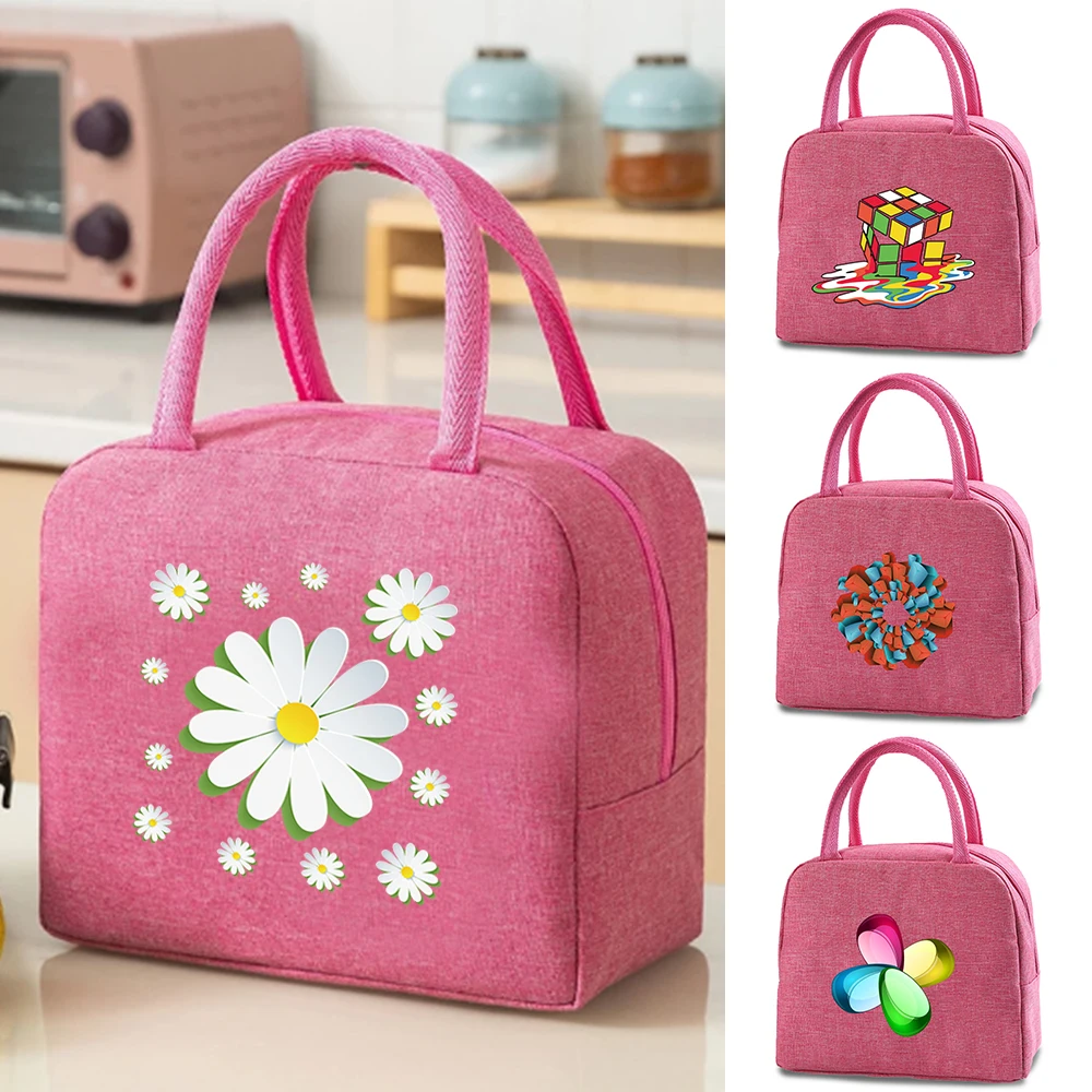 

Lunch Bag for Kids School Children Thermal Food Lunch Box Picnic Bags 3D Pattern Insulated Lunch Cooler Meal Bag for Women