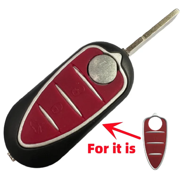 

Силиконовые аксессуары, 3 кнопки для Alfa Romeo Mito Giulietta 159 GTA, сменные красные откидные автомобильные клавиатуры с дистанционным управлением
