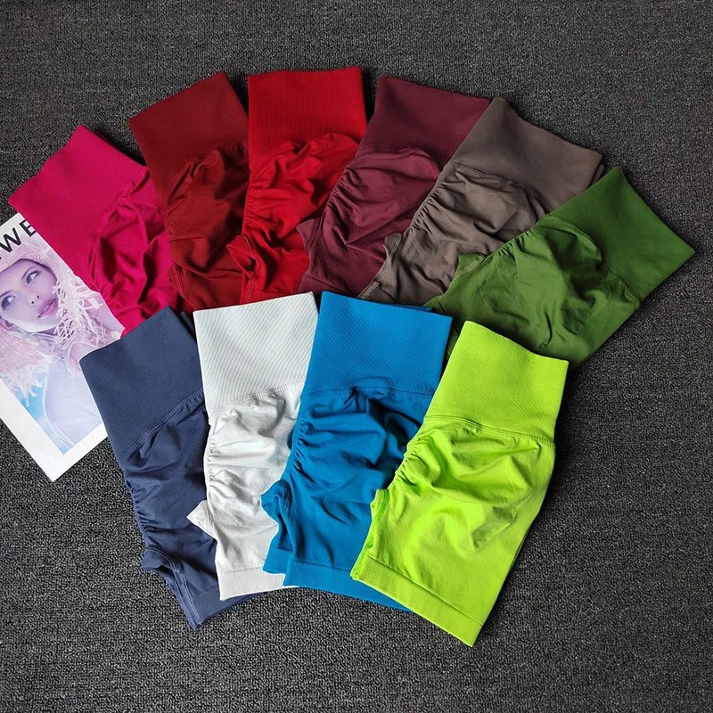 Europe and The United States Yoga Shorts Hip High Waist Waist High Elastic Tights Peach Hip Fitness Shorts Women Exercise Li
