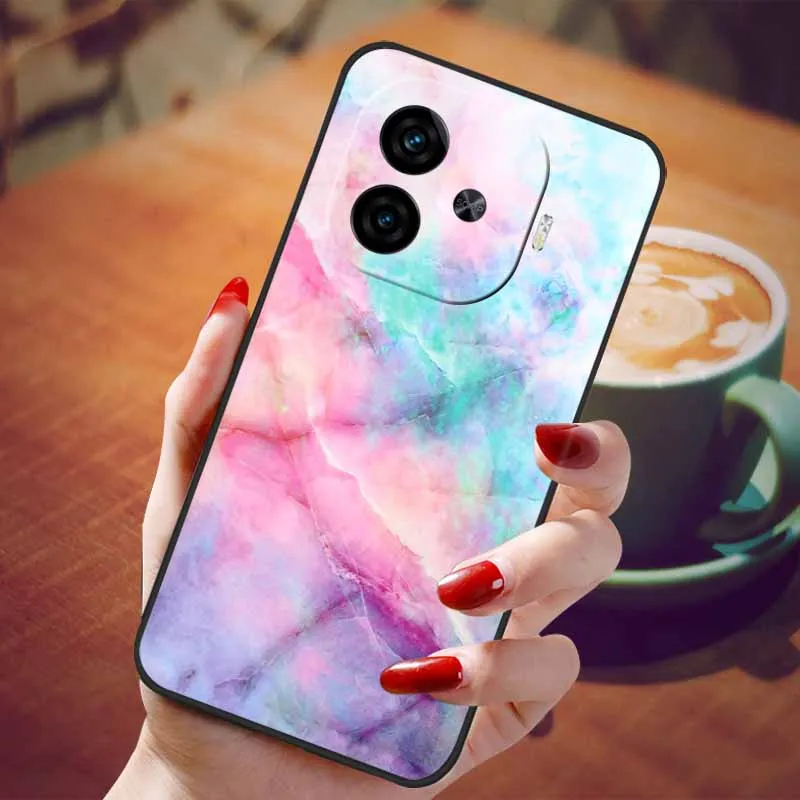 Soft Silicone Fashion Marble Shockproof Case - TPU Bumper Cover, 6.78