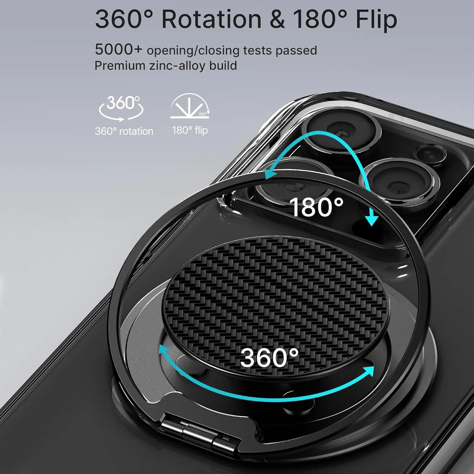 Ultra-Thin Foldable Magnetic Phone Grip with Strong Magnet and Ring