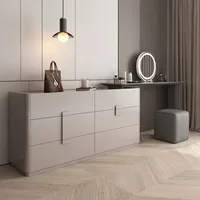 Table de maquillage de luxe légère pour chambre à coucher, moderne, Simple, intégrée, seau de rangement de chevet, armoire Premium S 1