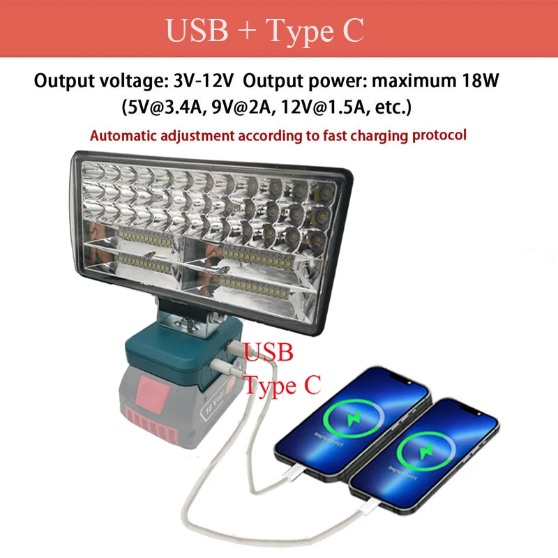 GZYZ Lampe Compatible Avec Bosch GBA Batterie 18V, 126W 5800 lm Lampe de Travail sans fil