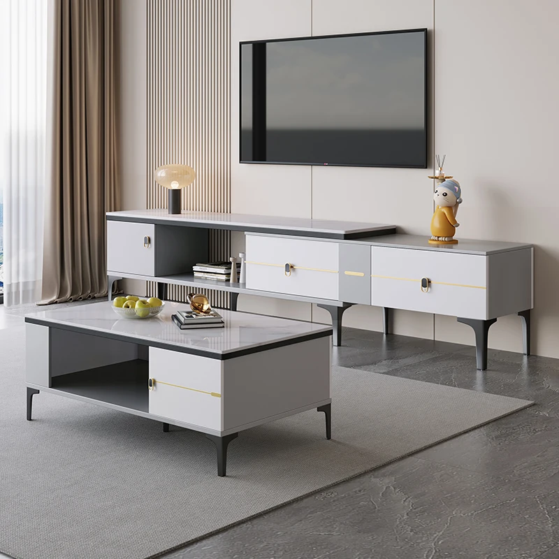 

Итальянский минималистский стиль, каменная тарелка, журнальный столик, ТВ-шкаф, многофункциональное хранение, роскошный чайный столик