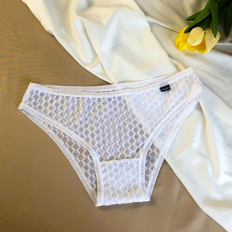 3PCS/Set Full Transparent Women\'s Panties Sexy Hot Lady Perspective Panty Breathable Quick Dry Mesh Underwear Female Briefs L818