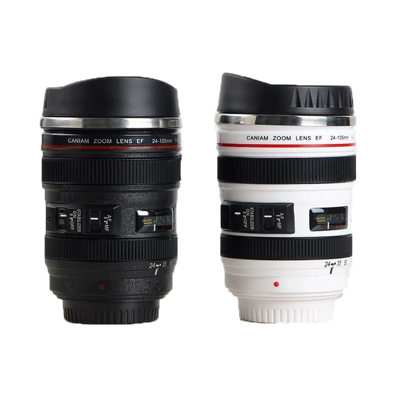 Stainless Steel Coffee Mug Camera EF24-105mm Lens