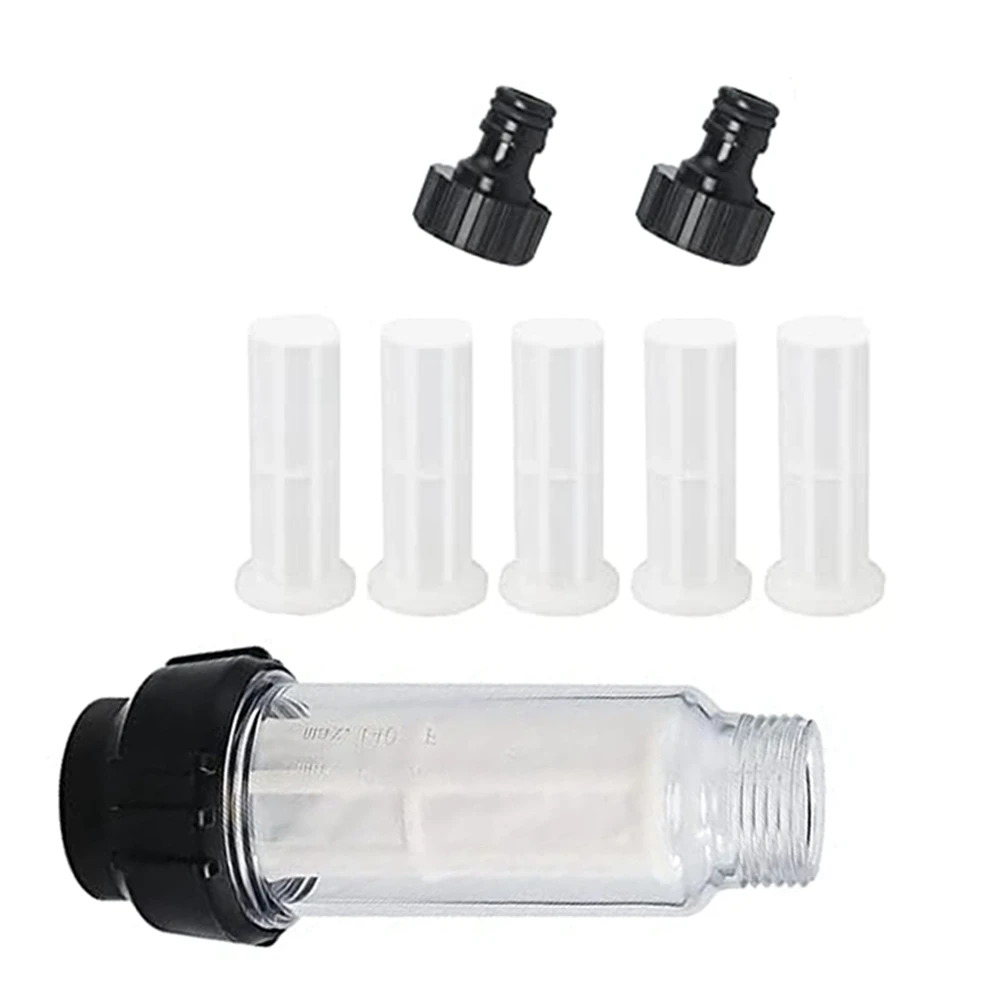 Water Filter Garden Hose 3/4 Inch Water Pre-Filter Filter Set with 5 Inserts + 2 Quick Adapters water filter garden hose