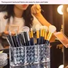 Clear Acrylic Makeup Brush Holder Desk Cosmetic Organiser Diamond Patterned Lipstick Storage Holder Desktop Cosmetic Storage Box 2