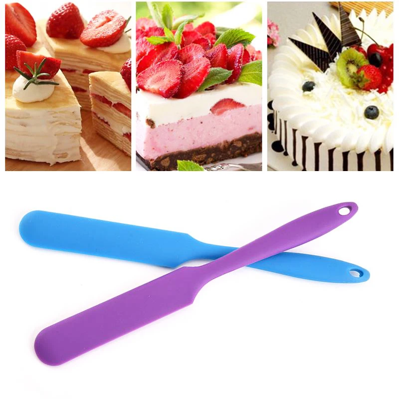 

1pcs Silicone Spatula Cream Cake Long Spatula Non-Stick Heat Resistan Flexible Household Baking Cake Making Small Accessories