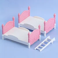 Koala 1/12 maison de poupée lits superposés Miniature chambre meubles ornement Mini lit Double maison de poupée créer une chambre de rêve Miniature 3