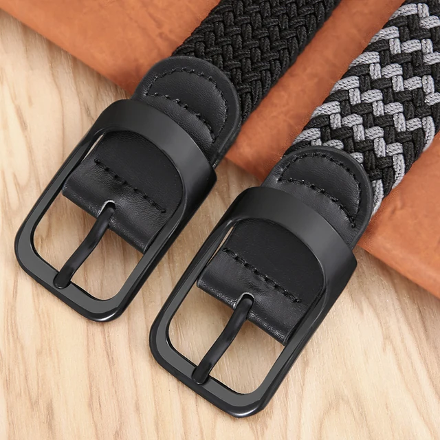 Non-hole Punch-free MEN'S AND WOMEN'S Woven Belt Elastic Stretch Canvas Belt Female Korean Style Versatile Student Pants Belt 2