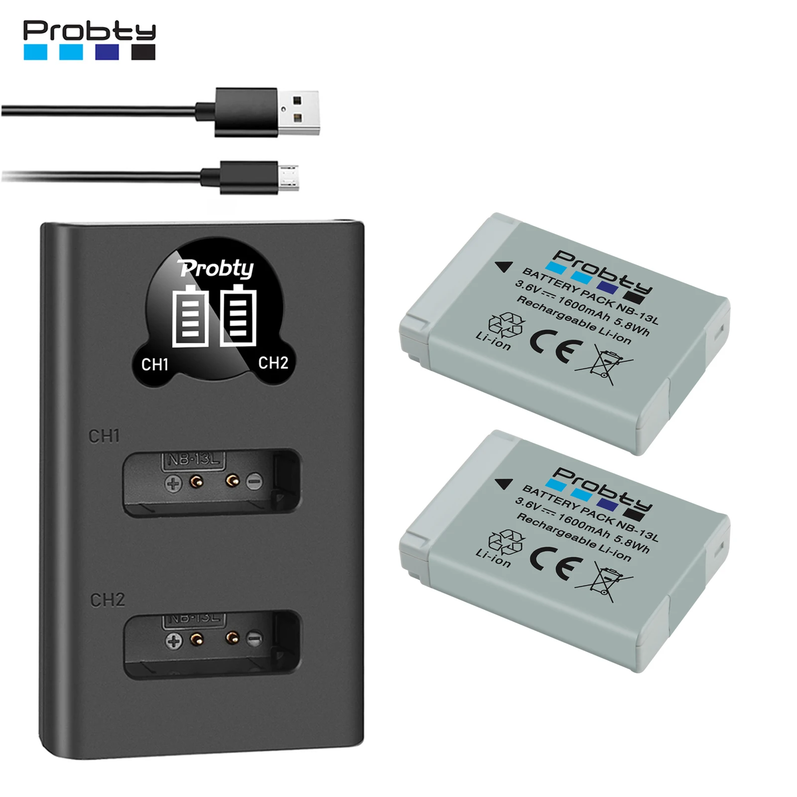 Bateria e Carregador Usb Led para Canon 1600mah Nb13l Nb13l g7 x Mark ii G7x g5 x G5x g9 x G9x Sx620 Sx720 hs Baterias