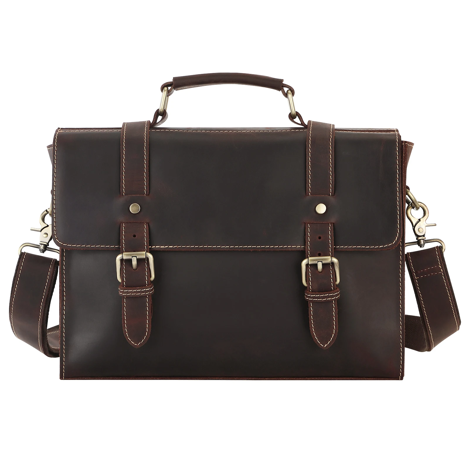 

Royal Bagger Crossbody Bags for Men Genuine Cow Leather Fashion Large Capacity Top Handle Bag 1301