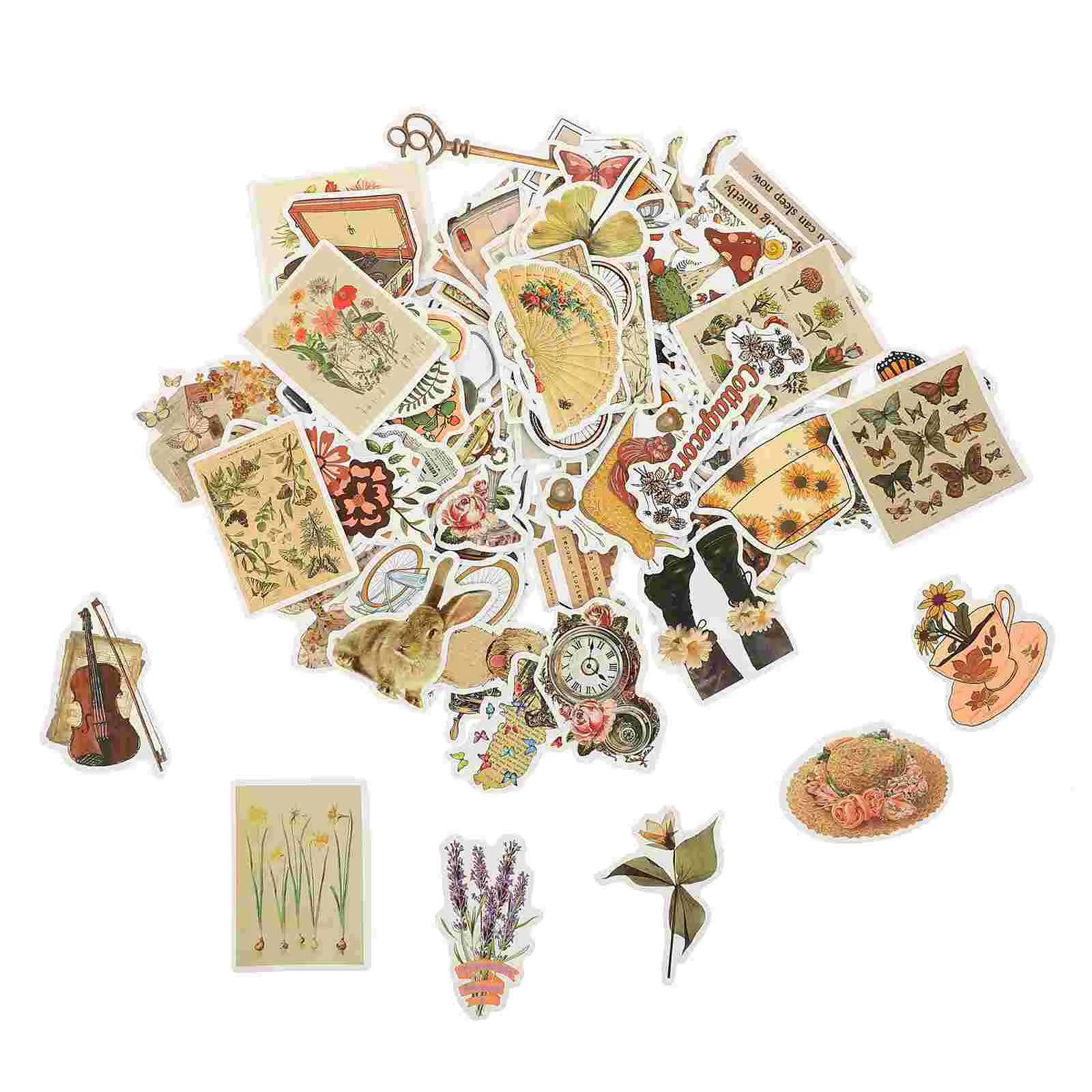 

100pcs Vintage Style Stickers Retro Old Time Graffiti Stickers Notebook Stickers