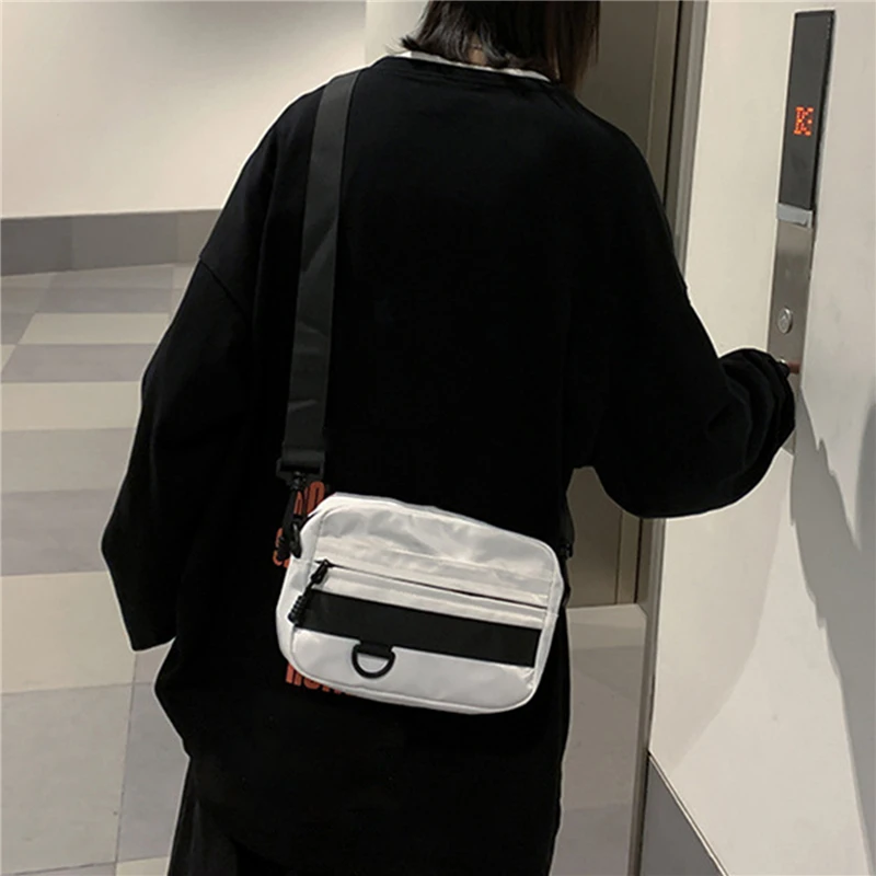Casual Men Women Unisex Crossbody Bags Fashion Solid Color Couple Shoulder Bag High Quality Nylon Messenger Bag Handbags - 3