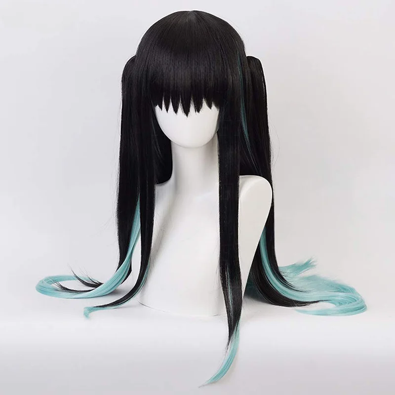 Anime Tokitou Muichirou Cosplay Synthetic Wig Muichiro Tokito Wig Heat Resistant Synthetic Hair Wigs