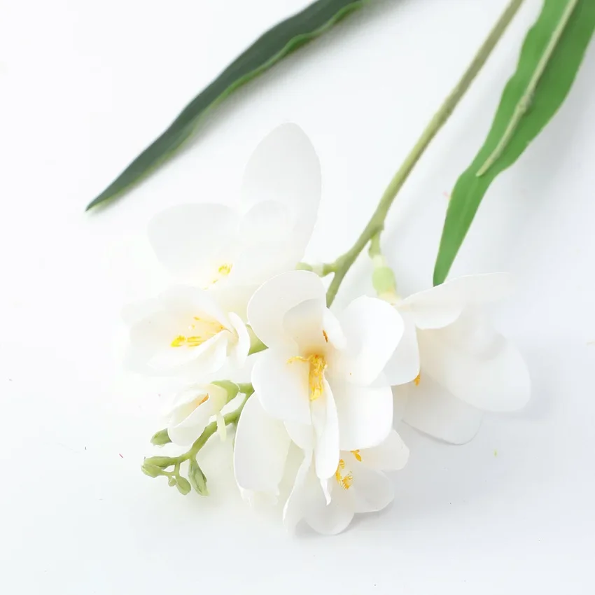 5Pcs Artificial Flowers Latex Fragrant Snow Orchid Cymbidium for Wedding Decor Real Touch Flowers Home Living Room Party Floral