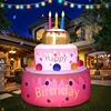 Inflatable Birthday Cake Outdoor Decorations with Candles LED Lighted Blow Up Happy Birthday Party Toys Home Garden Decorations 1