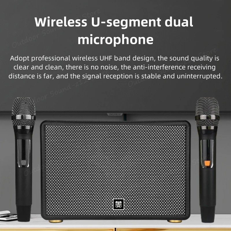 ワイヤレス木製スピーカー,Bluetooth,追加の低音,カラオケ,家族