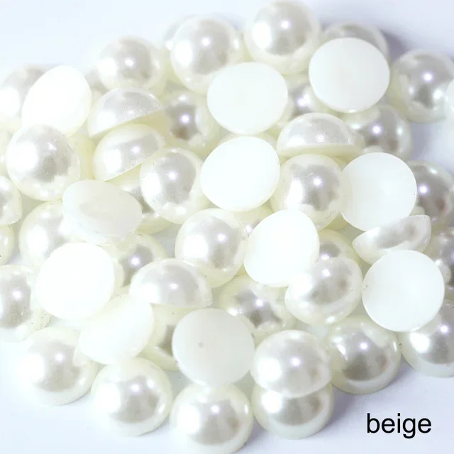 Colorful Imitation Pearl Flatback Beads for Nail Art and DIY Crafts