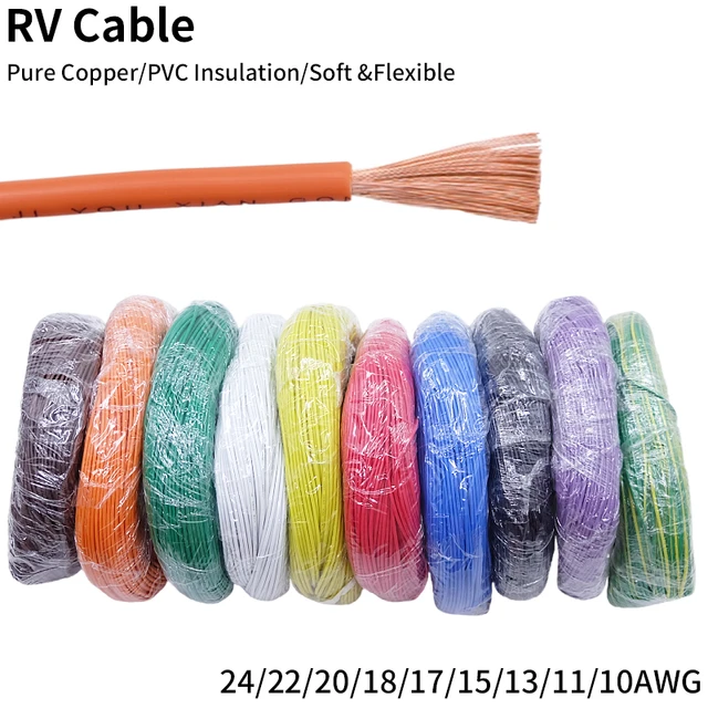 RV Single Core Flexible Wire Pure Copper Cores 0.3mm²~6mm²PVC Conduit Cable  Wire