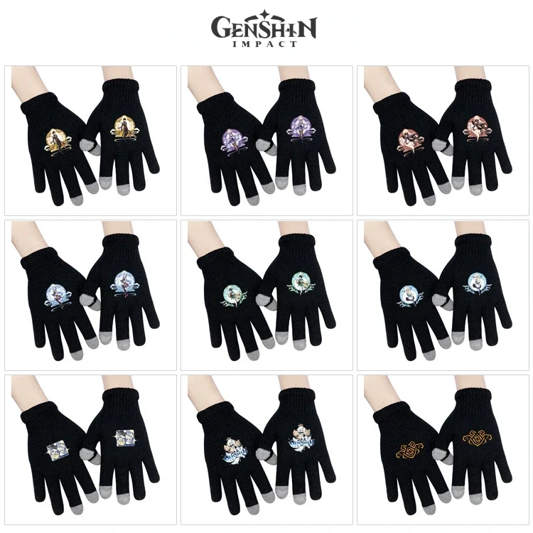 

Genshin Impact Game Peripheral Glove Venti Keqing Hutao Ganyu Handwear Winter Riding Warm Cold Prevention Mitten Birthday Gifts