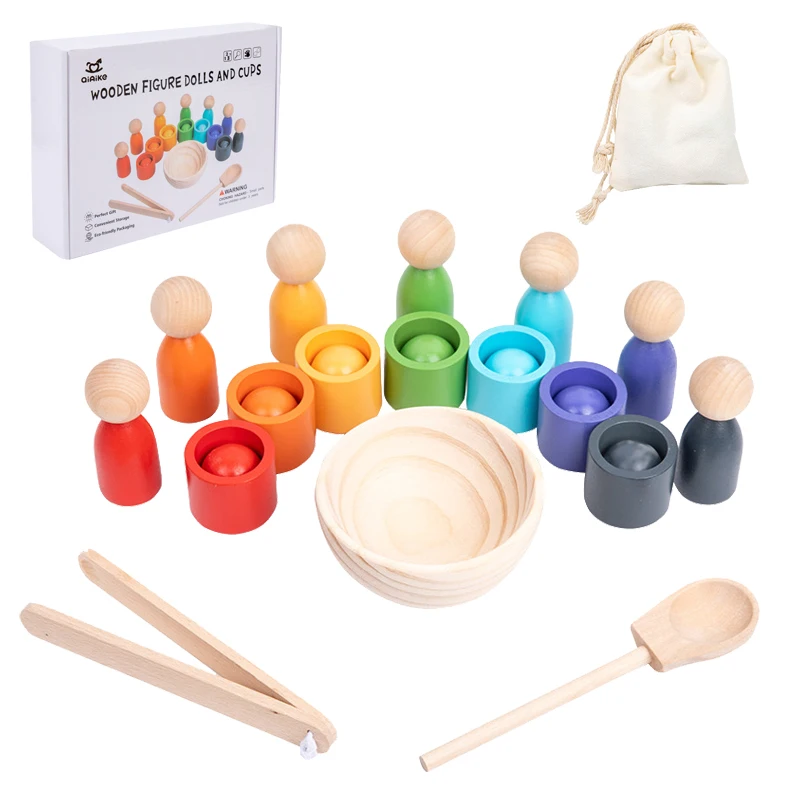 

Children Montessori Wooden Toy Teaching Aids Color Sorting Matching Game Education Learning Toys For Toddler Fine Motor Training