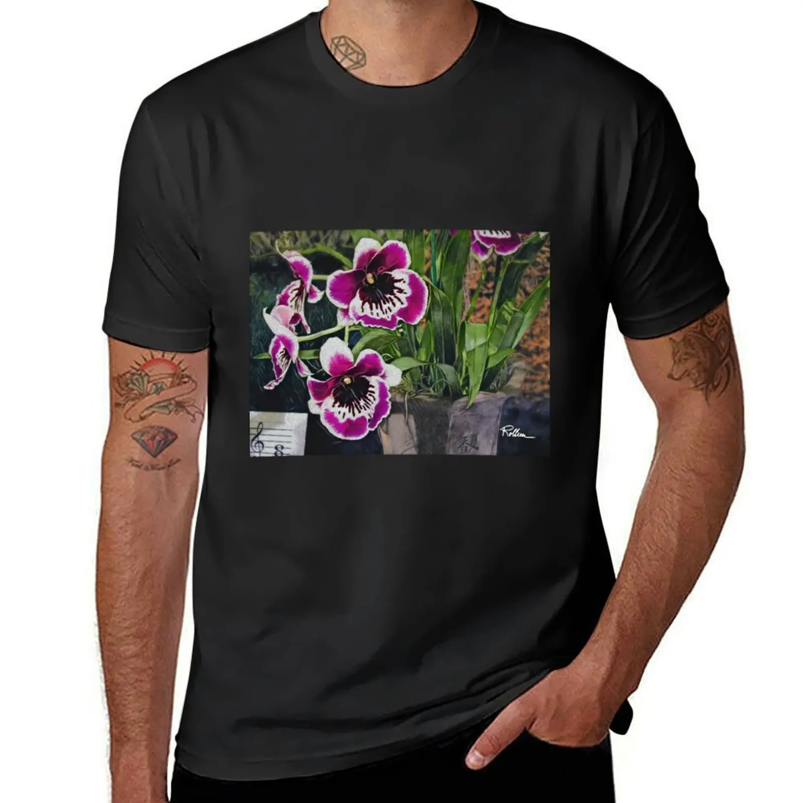 

FLOWERS AND MUSIC T-Shirt plain vintage clothes vintage sublime mens workout shirts