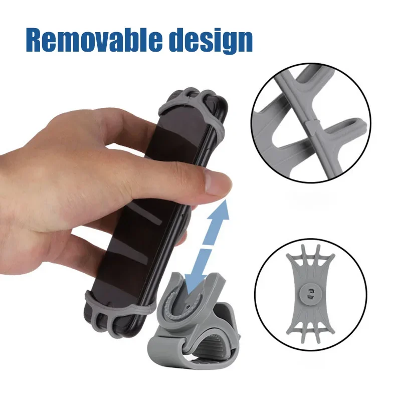 Universal Bicycle Mobile Phone Holder Rotating Silicone For 4.0-6.0 Inch