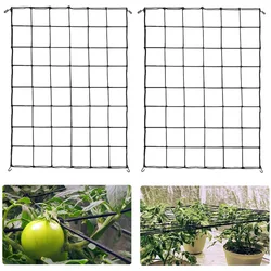 Garden Fence Mesh Grow Tents Bean Trellis Flexible Plant Climbing Steel 4/6 Hooks Home Plant Knitting Elastic Netting Farm