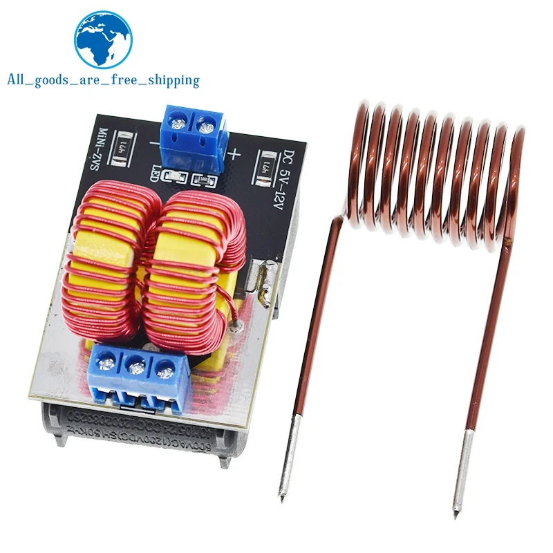 TZT DC 5-12V Mini ZVS Niederspannungs-Induktionsheizungs-Netzteilmodul Induktionsheizungsplatine für Induktionsheizung mit Spule