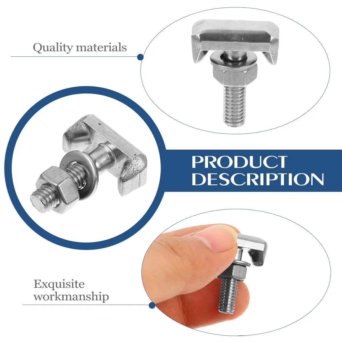 2 Pcs Stainless Steel T-bolt Nut Bolts and Nuts Cable Terminal Car Screw