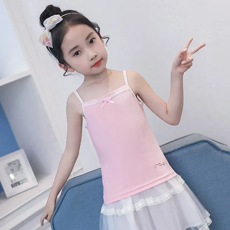 Floral Print Girls' Cotton Vest A- Class Inner Wear Baby Base Layer Top Children's Clothing Toddler Girls' Tank Top