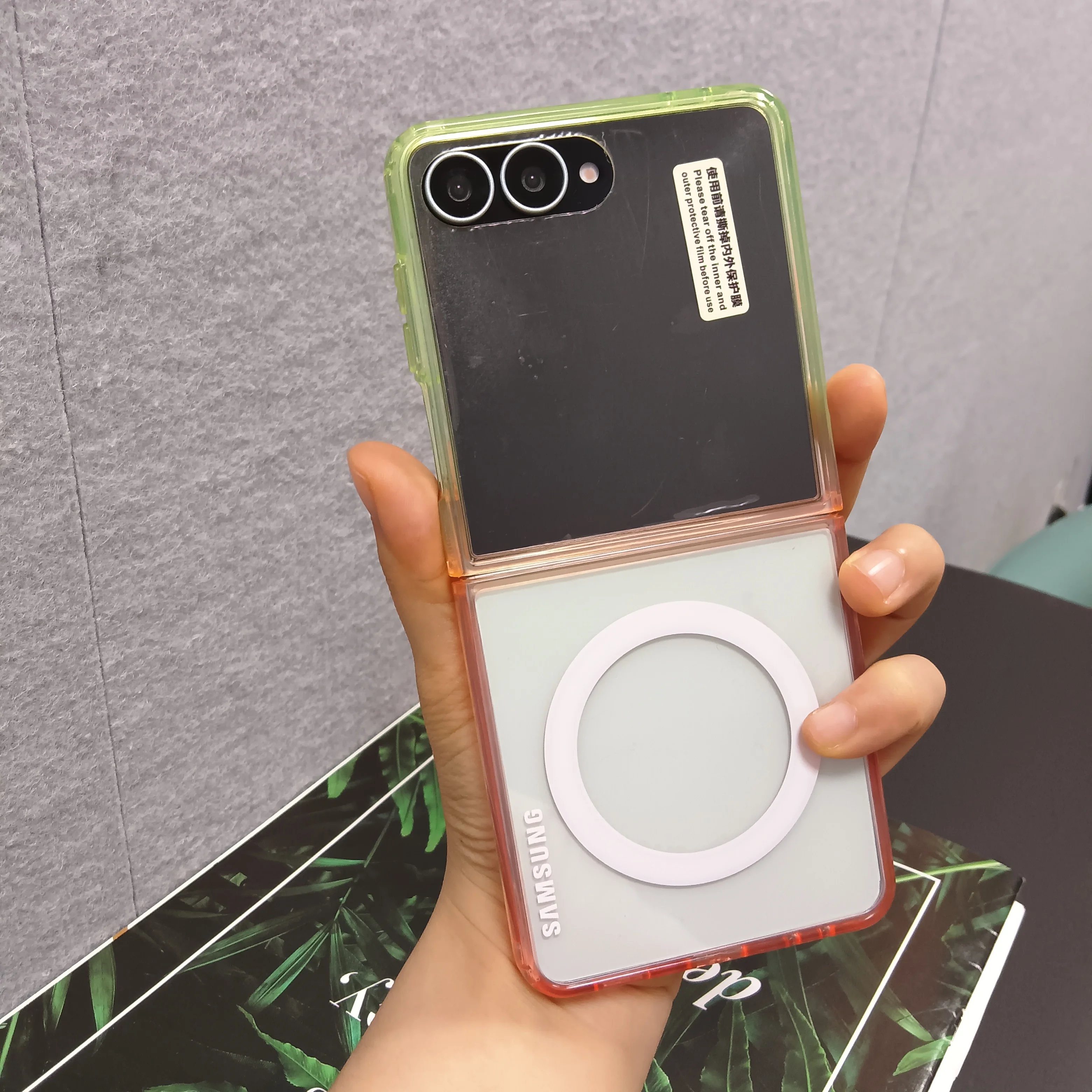 Gradient Clear Magnetic Shockproof Case with MagSafe Charging Compatibility