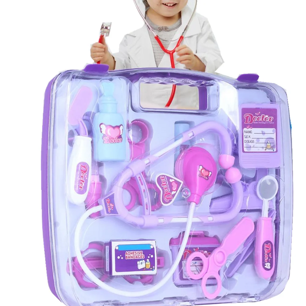 

14Pcs/Set Portable Suitcase Medical Tool Kit Educational Model Toy Hospital Doctor Nurse Pretend Role Play Toy for Kids Gift