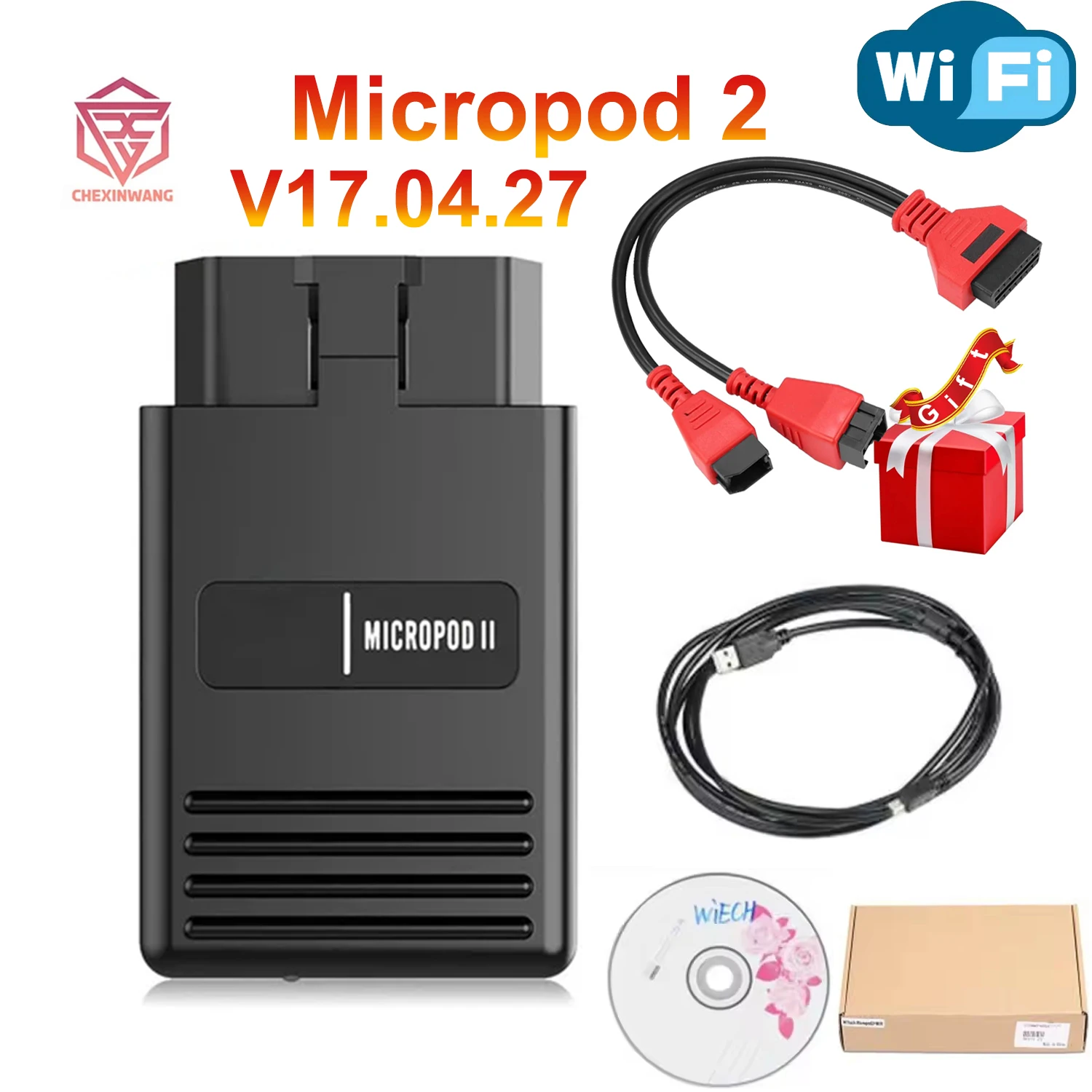 

MicroPod 2 V17.04.27 WIFI Scanner Programming Connector MicroPod2 MicroPod II for Fiat for Chrysler for Dodge For Jeep Diagnost