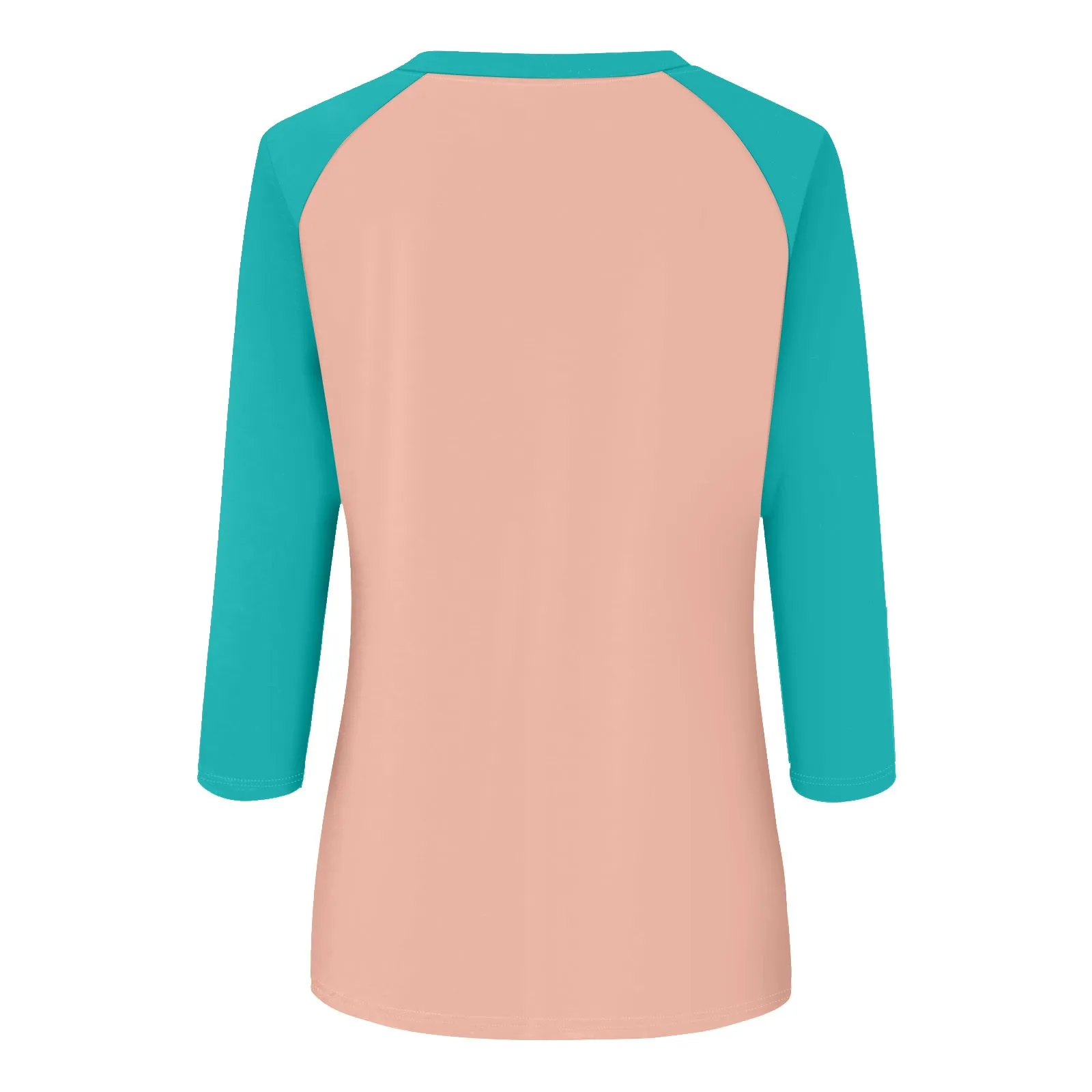 Frisches, modisches, lässiges, farbblockierendes Raglanärmel-O-Ausschnitt-3/4-buntes, vielseitiges Basic-Shirt für Mädchen, Sommer-dünnes, vielseitiges Oberteil – Detail 31