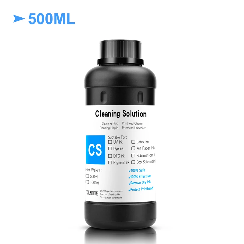 500ML UV Cleaning Liquid Epson Roland Mimaki Ricoh Konica UV Modified Printer Cleaning Fluid Printhead Solution inkjet printer cleaning kit printer cleaner