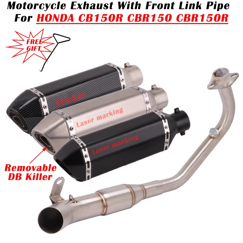 

Slip On For HONDA CB150R CBR150 CBR150R CB 150R Motorcycle Exhaust Escape Modified Full System Muffler Front Link Pipe DB Killer