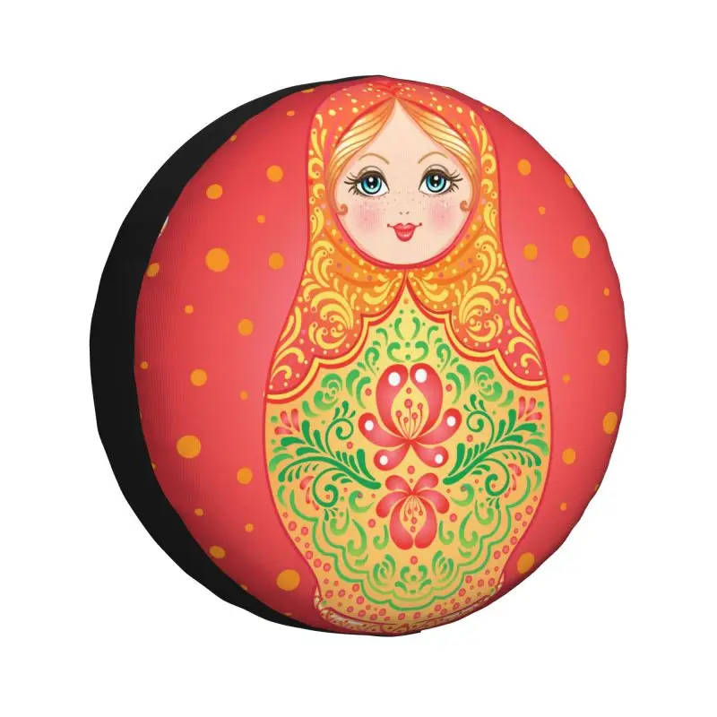 

Russian Doll Babushka Matryoshka Tire Cover 4WD 4x4 RV Spare Wheel Protector for Jeep Grand Cherokee 14" 15" 16" 17" Inch